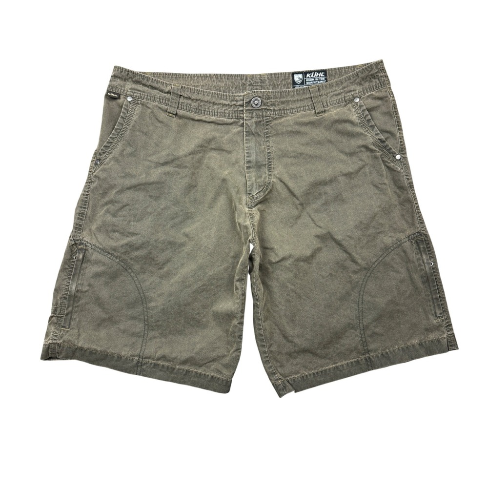 Kuhl Men 40 Cargo Shorts Brown 11" Hiking Utility Outdoors Gorpcore Nylon Cotton